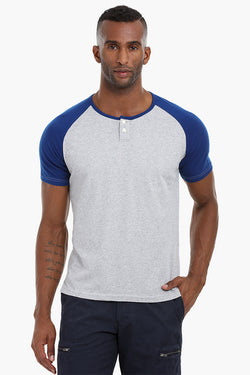 Raglan Henley Cotton T-Shirt