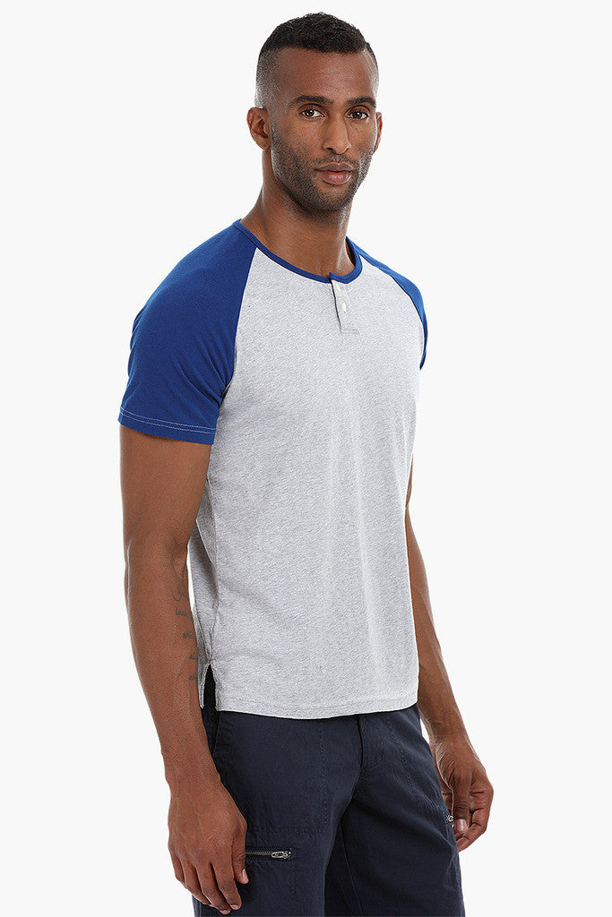 Raglan Henley Cotton T-Shirt