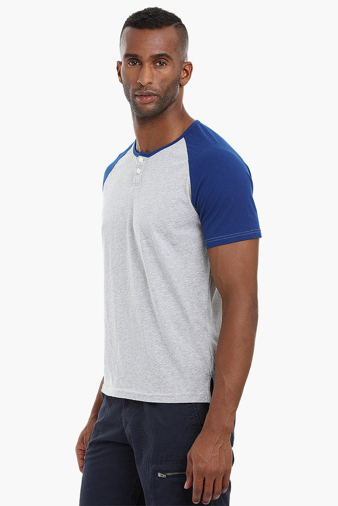 Raglan Henley Cotton T-Shirt