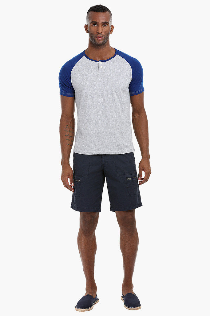 Raglan Henley Cotton T-Shirt