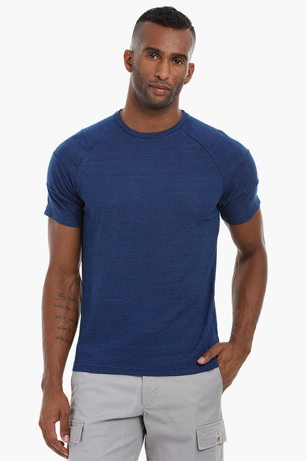 Raglan Indigo Cotton T-Shirt