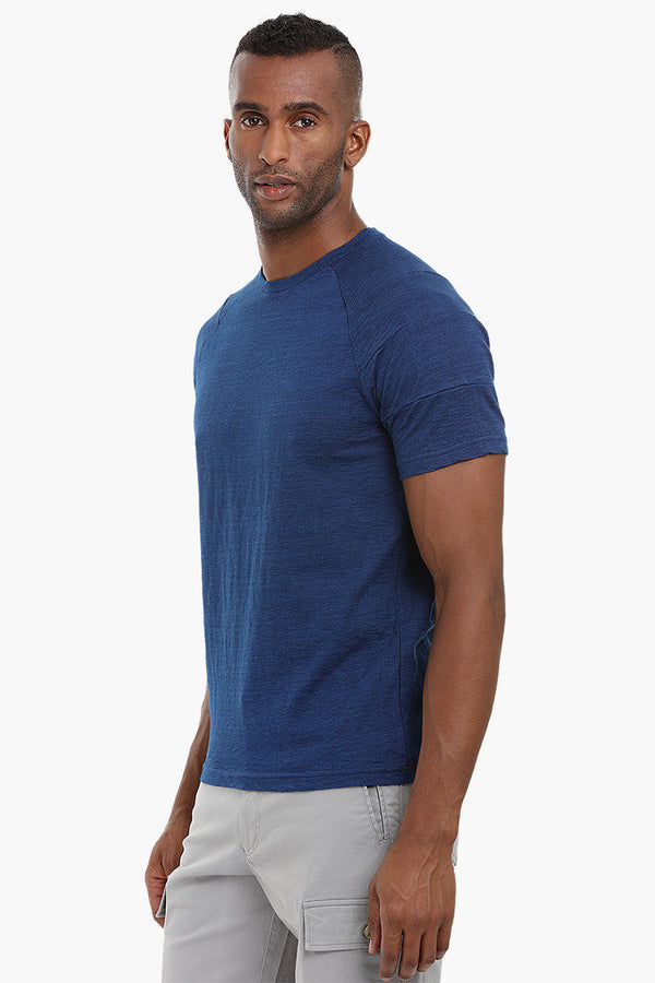 Raglan Indigo Cotton T-Shirt