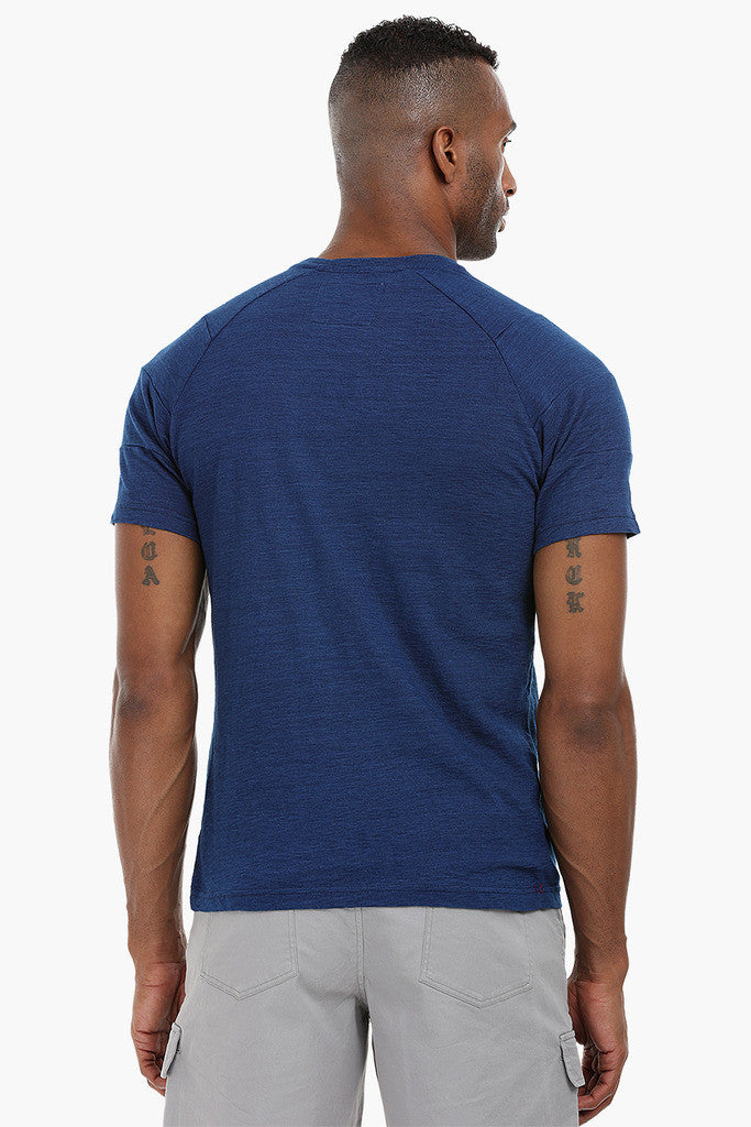 Raglan Indigo Cotton T-Shirt