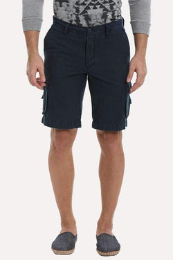 Relaxed Fit Garment Dyed Washed Cargo Shorts
