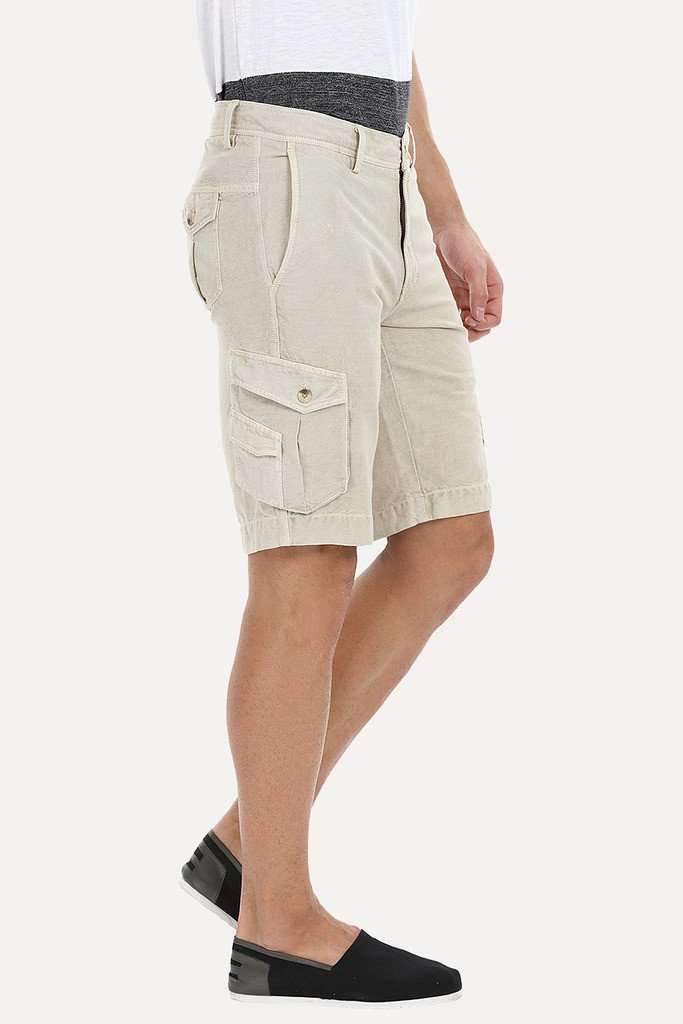 Relaxed Fit Garment Dyed Washed Cargo Shorts