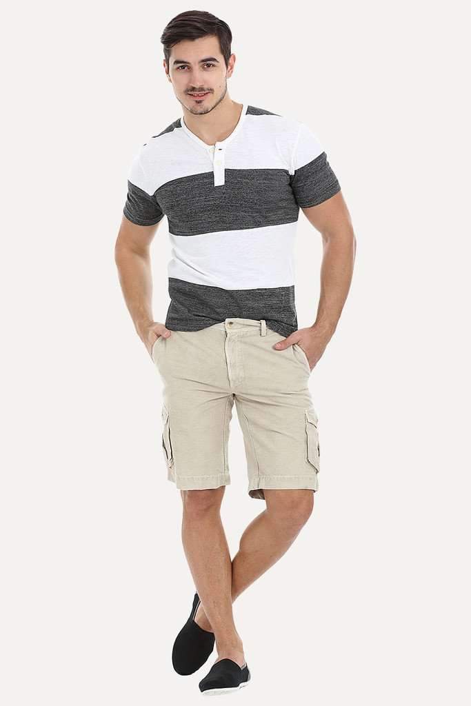 Relaxed Fit Garment Dyed Washed Cargo Shorts