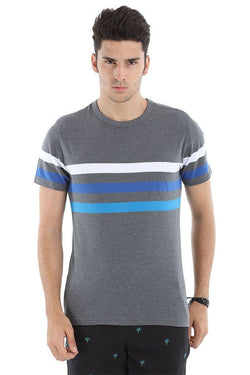 Round Neck Stripe Soft Knit T Shirt
