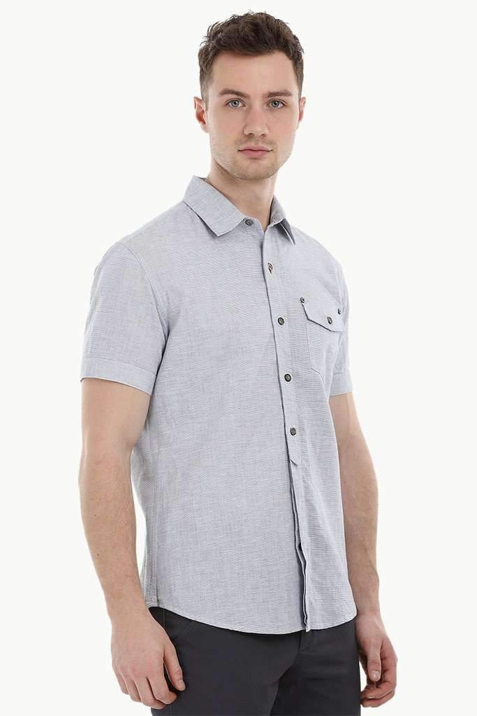 Semi Concealed Placket Shirt