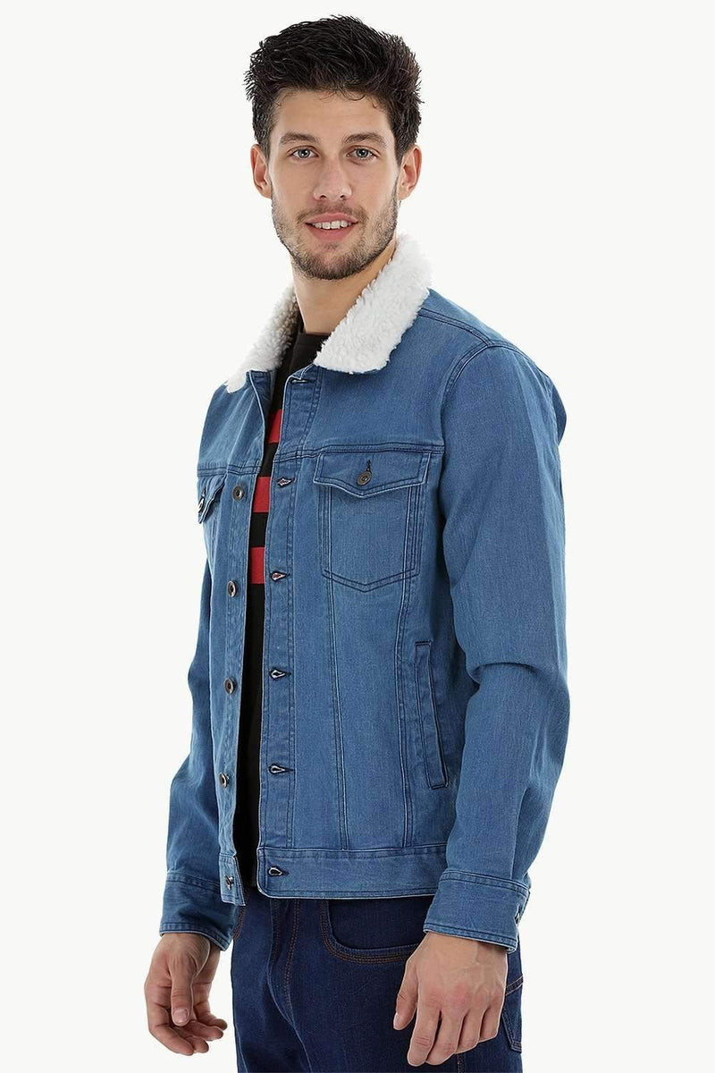 Sherpa Collar Indigo Denim Jacket