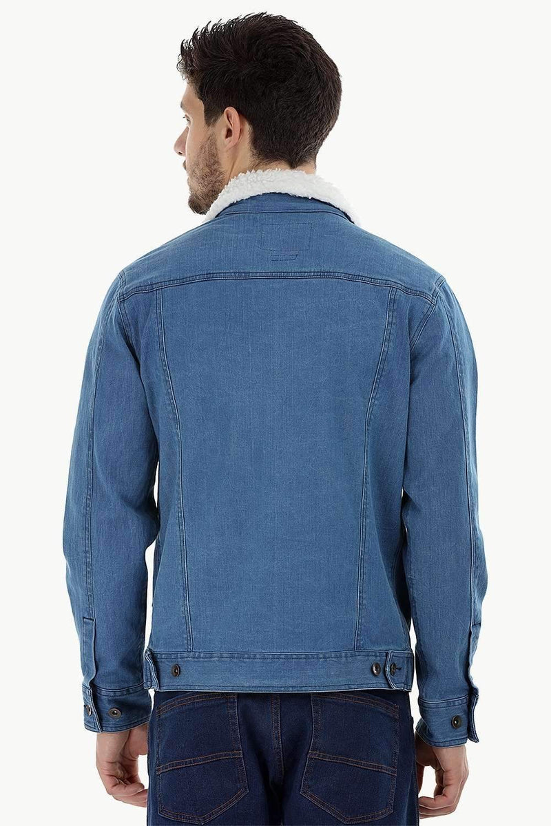 Sherpa Collar Indigo Denim Jacket