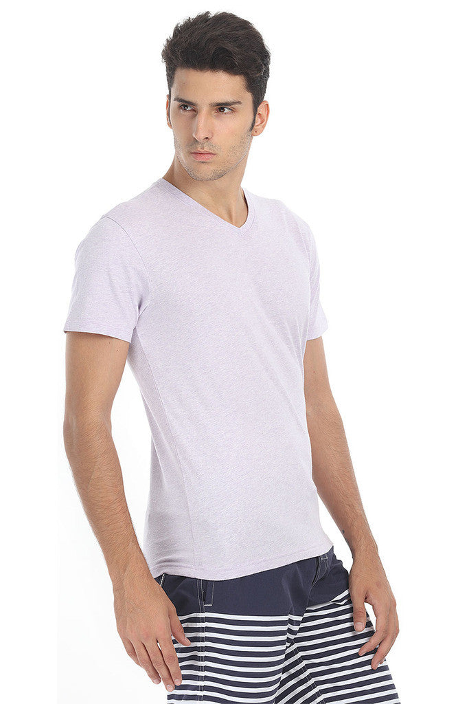 Short Sleeve Soft Heather V Neck Tee