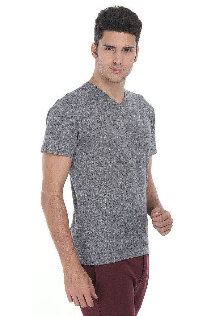 Short Sleeve Soft Heather V Neck Tee