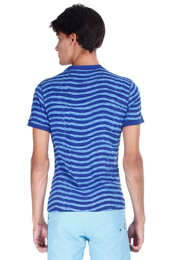 Short Sleeve Soft Heather Wave Print Tee