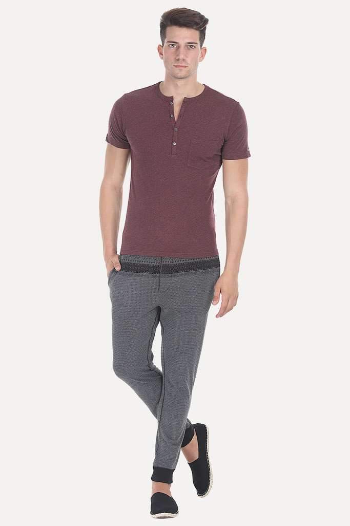 Short Sleeve Solid Henley