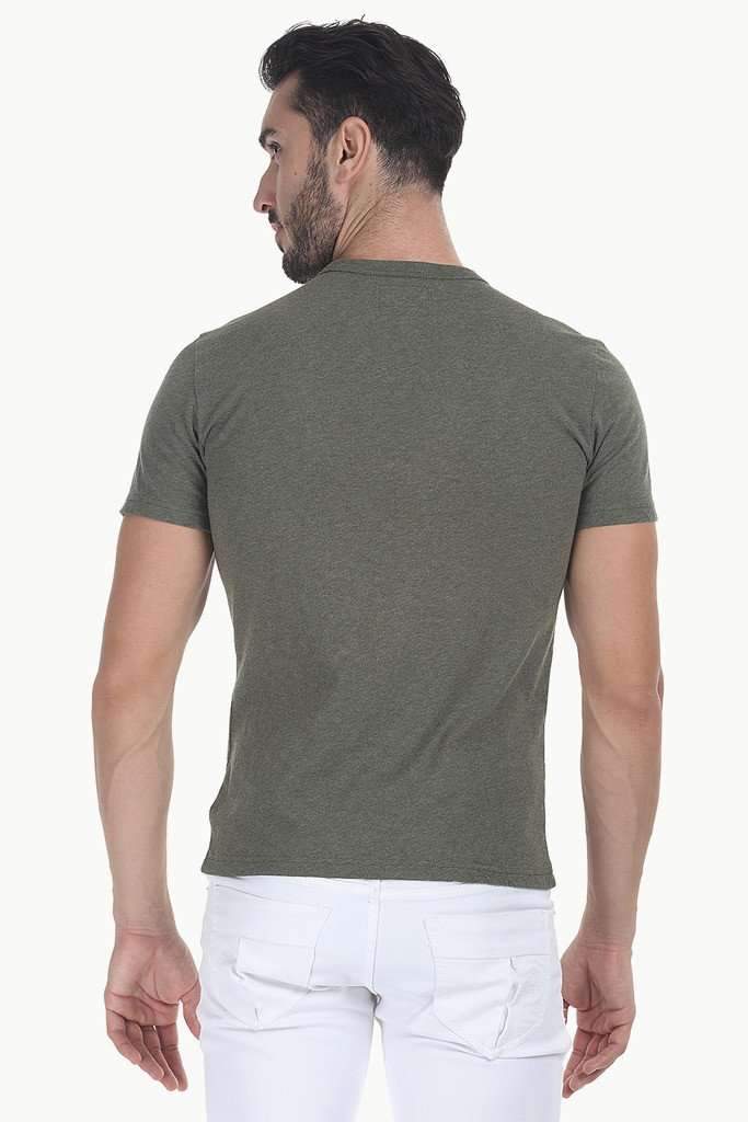 Short Sleeve Solid Henley