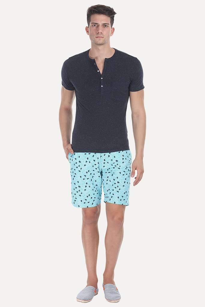 Short Sleeve Solid Henley