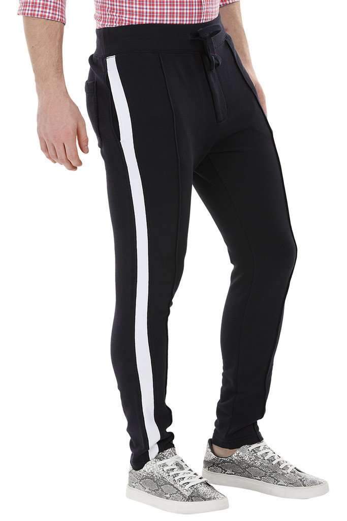 Side Colorblock Navy Sweatpants