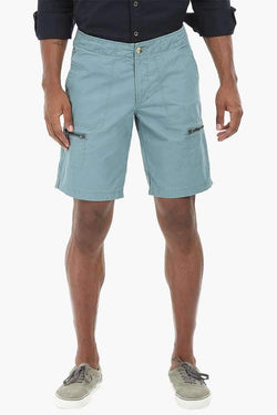 Side Zipper Cotton Shorts