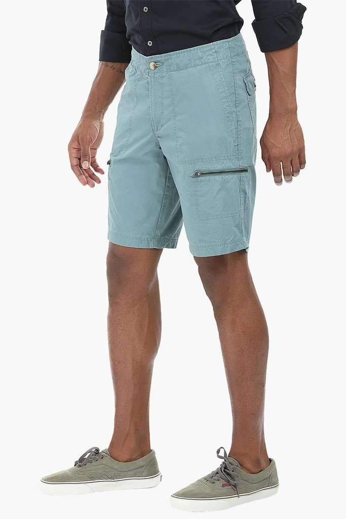 Side Zipper Cotton Shorts