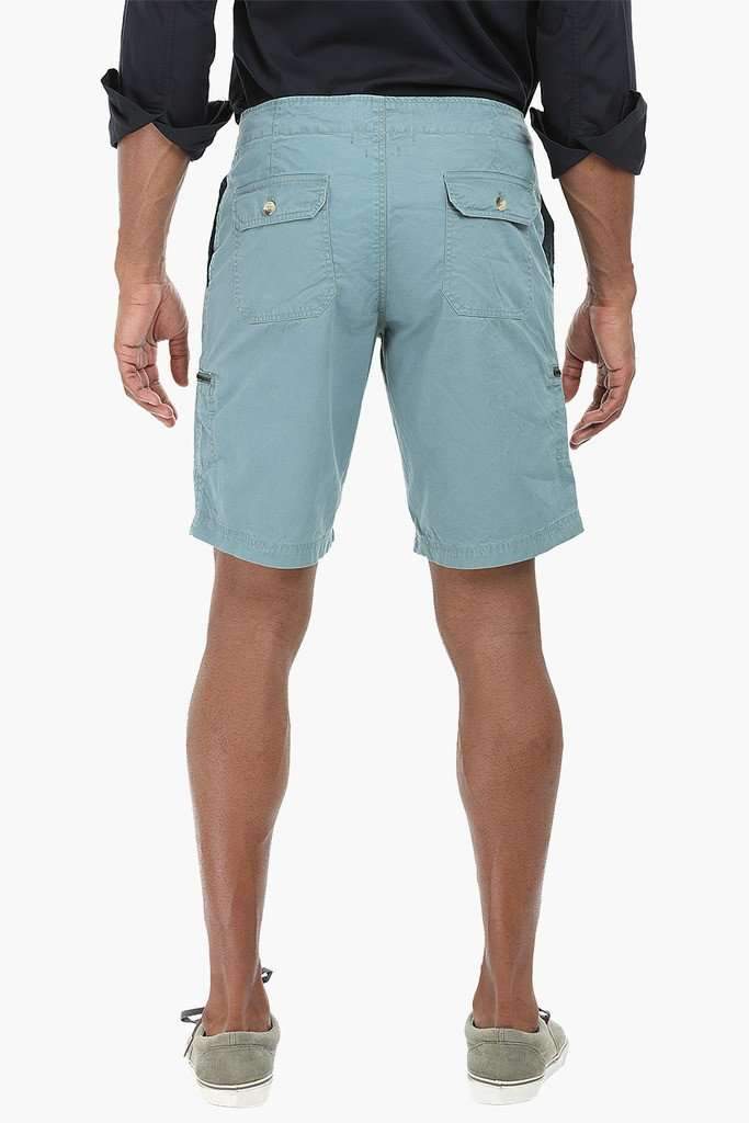 Side Zipper Cotton Shorts