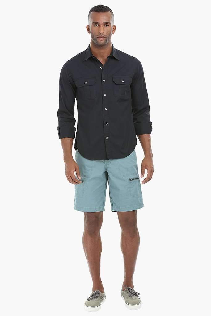 Side Zipper Cotton Shorts