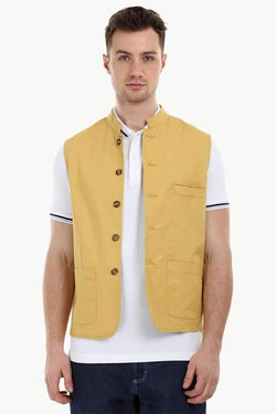 Sleeveless Nehru Mustard Jacket