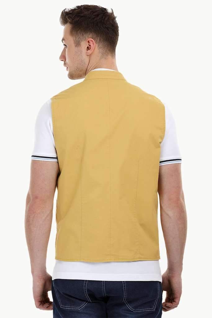 Sleeveless Nehru Mustard Jacket