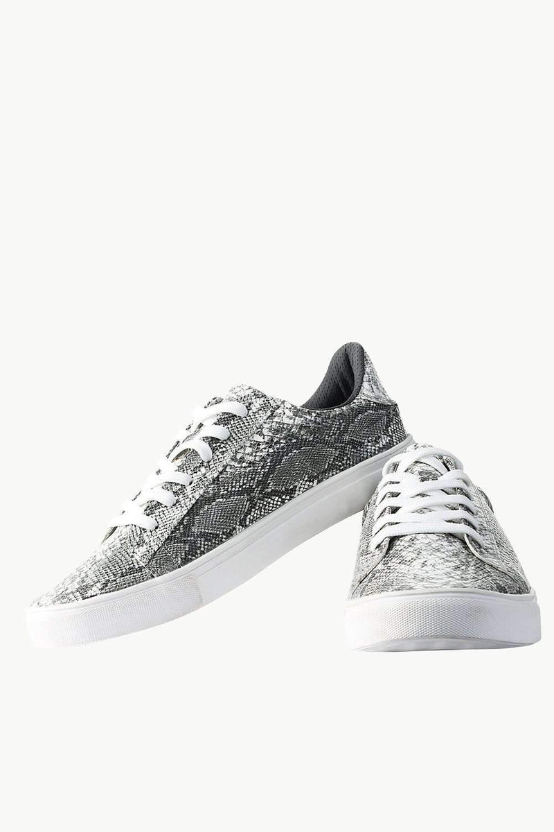 Snake Skin Faux Leather Plimsolls