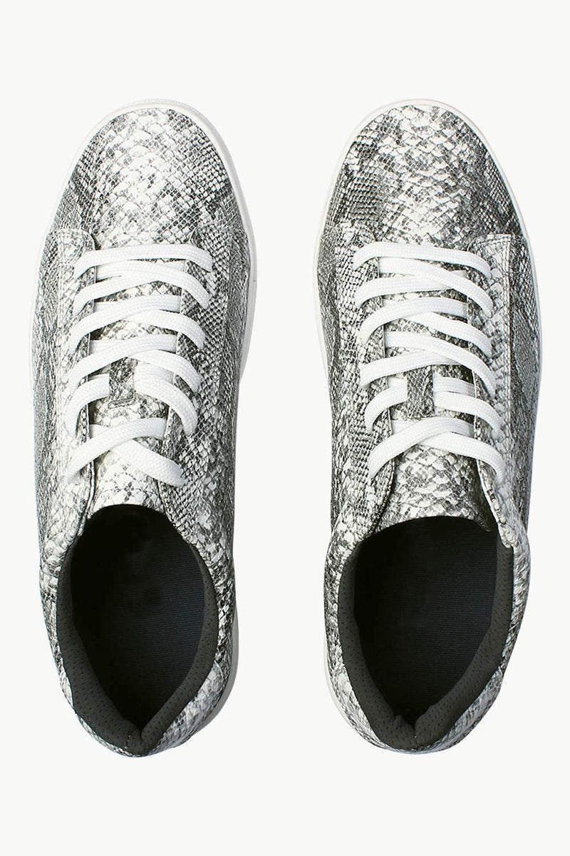 Snake Skin Faux Leather Plimsolls