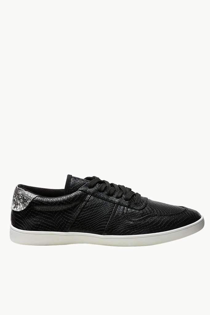 Faux Leather Lace Up Plimsolls