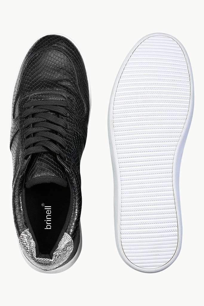 Faux Leather Lace Up Plimsolls