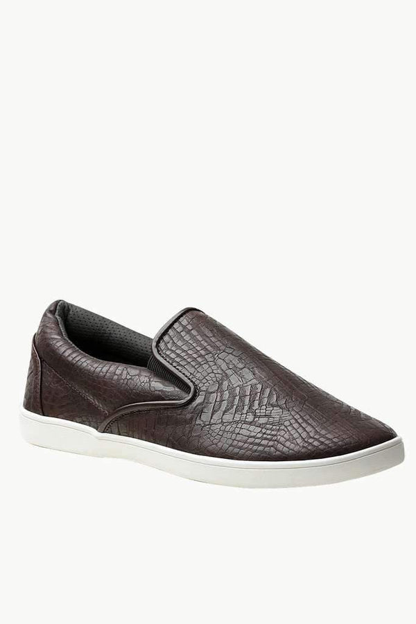 Faux Leather Loafer Plimsolls