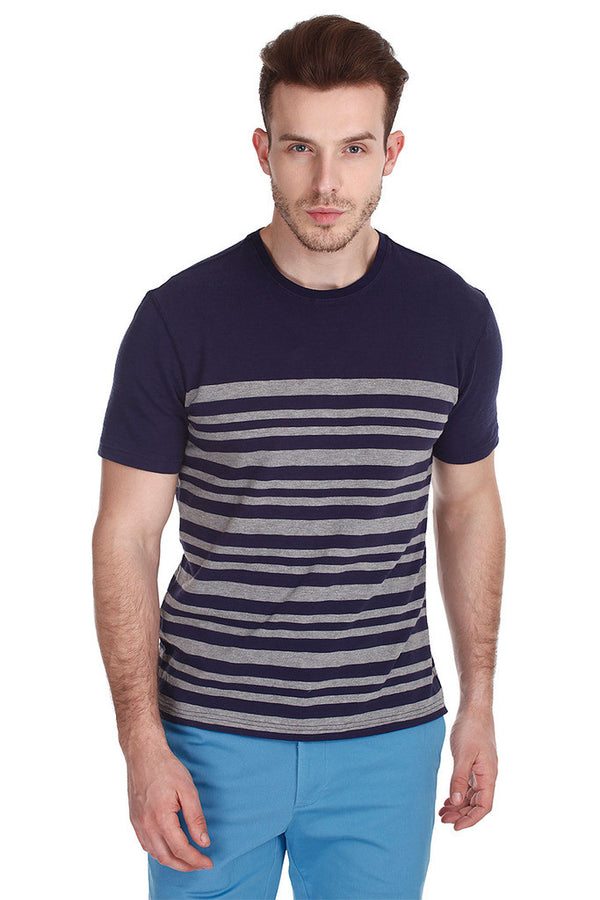 Soft Big Stripe Crew Neck Tee