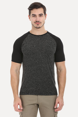 Soft Contrast Color Block Raglan Tee