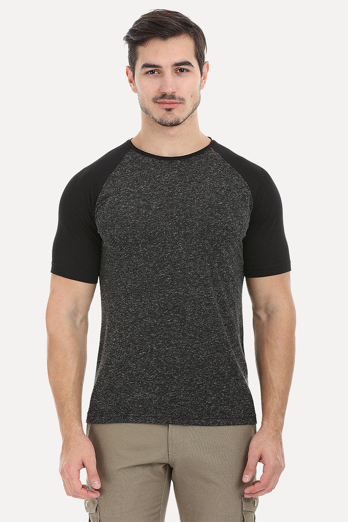Soft Contrast Color Block Raglan Tee