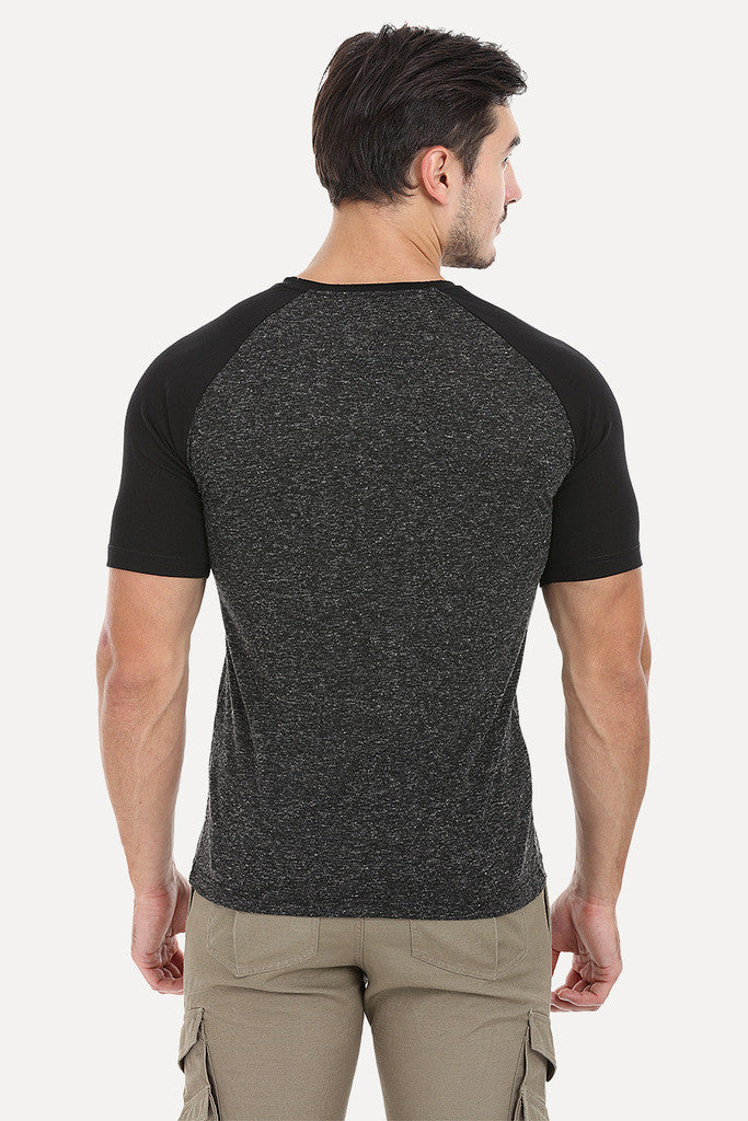 Soft Contrast Color Block Raglan Tee
