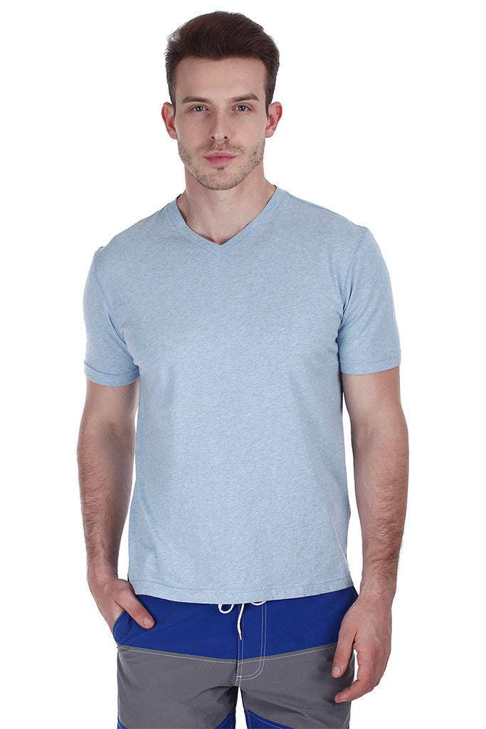 Soft Cotton Melange V Neck Tee