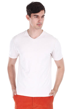 Soft Cotton Melange V Neck Tee