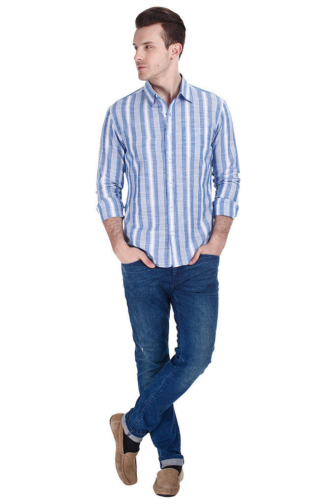Soft Cotton Slub Yarn Dyed Shirt