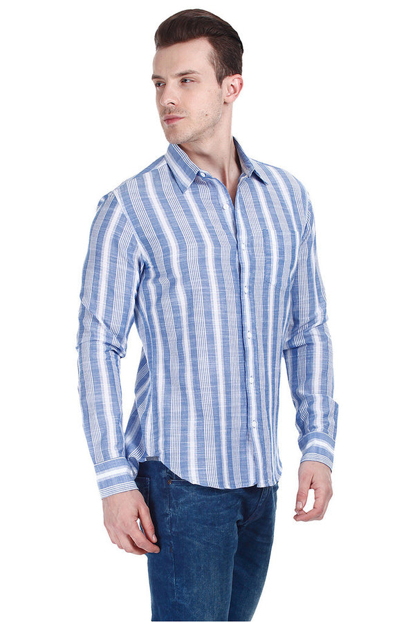 Soft Cotton Slub Yarn Dyed Shirt