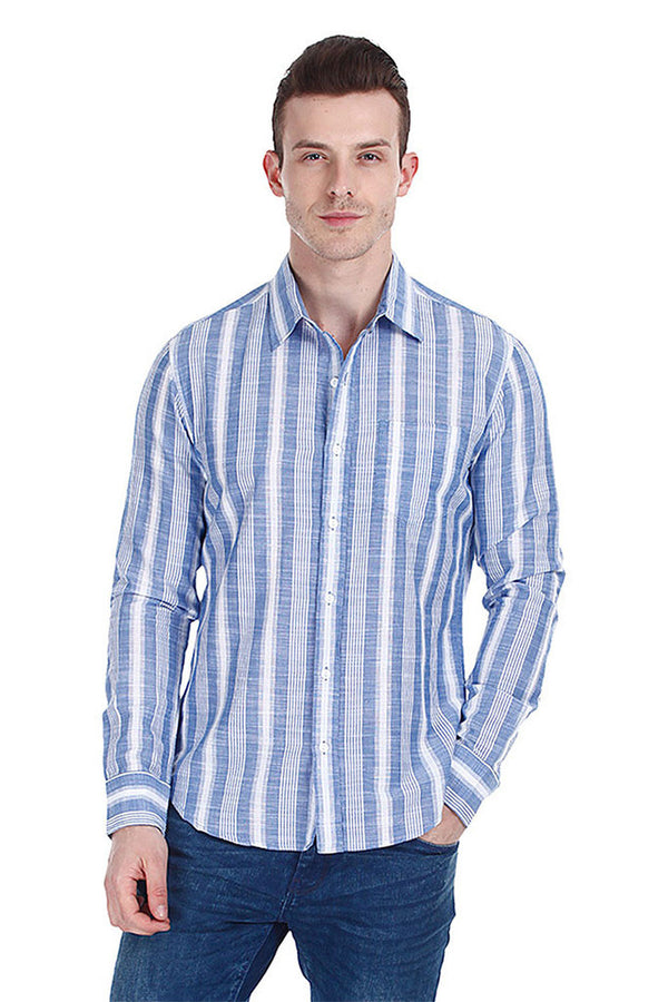 Soft Cotton Slub Yarn Dyed Shirt