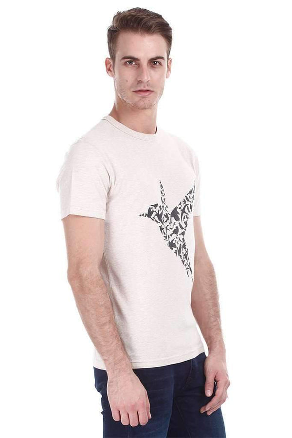 Soft Heather With Bird Print Crew