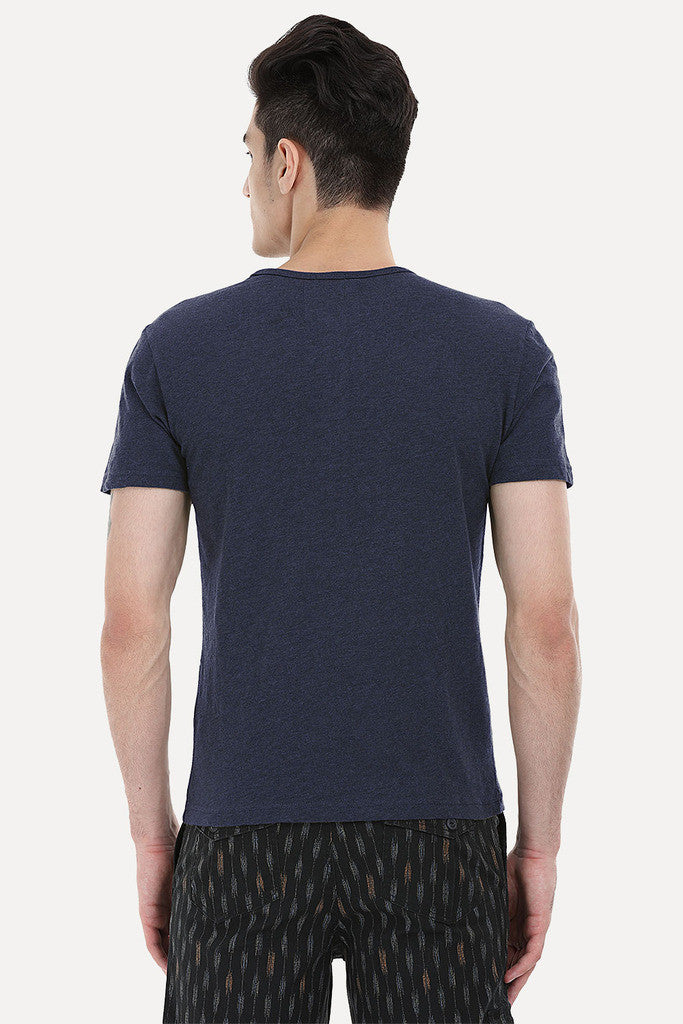 Soft Henley With Leather Detailing