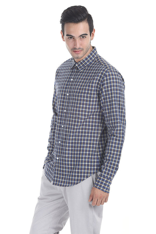 Soft Lighweight Cotton Slub Check Shirt