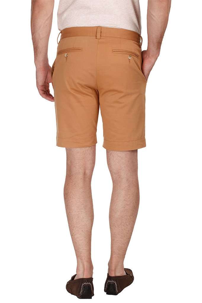 Soft Peached Solid Cotton Chino Shorts