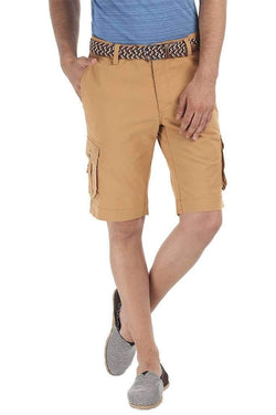 Solid Cotton Twill Slim Fit Shorts 