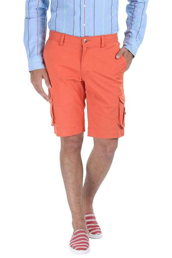 Solid Cotton Twill Slim Fit Shorts 