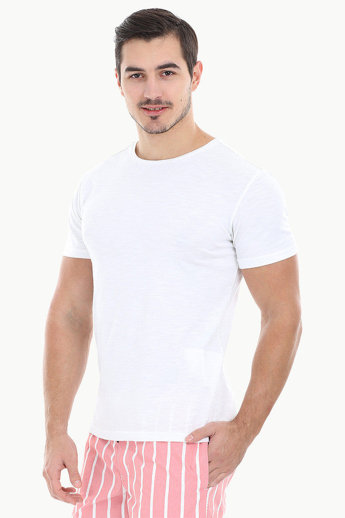 Solid Garment Dyed Slub Short Sleeve Tee