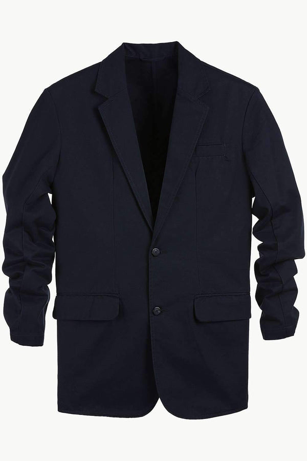 Solid Navy Unlined Casual Blazer