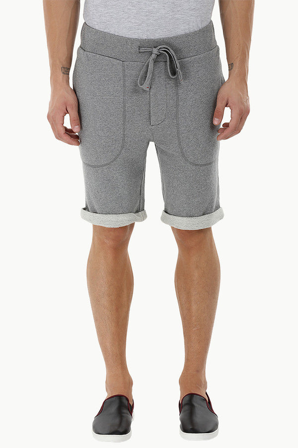 Solid Rolled Up Hem Shorts